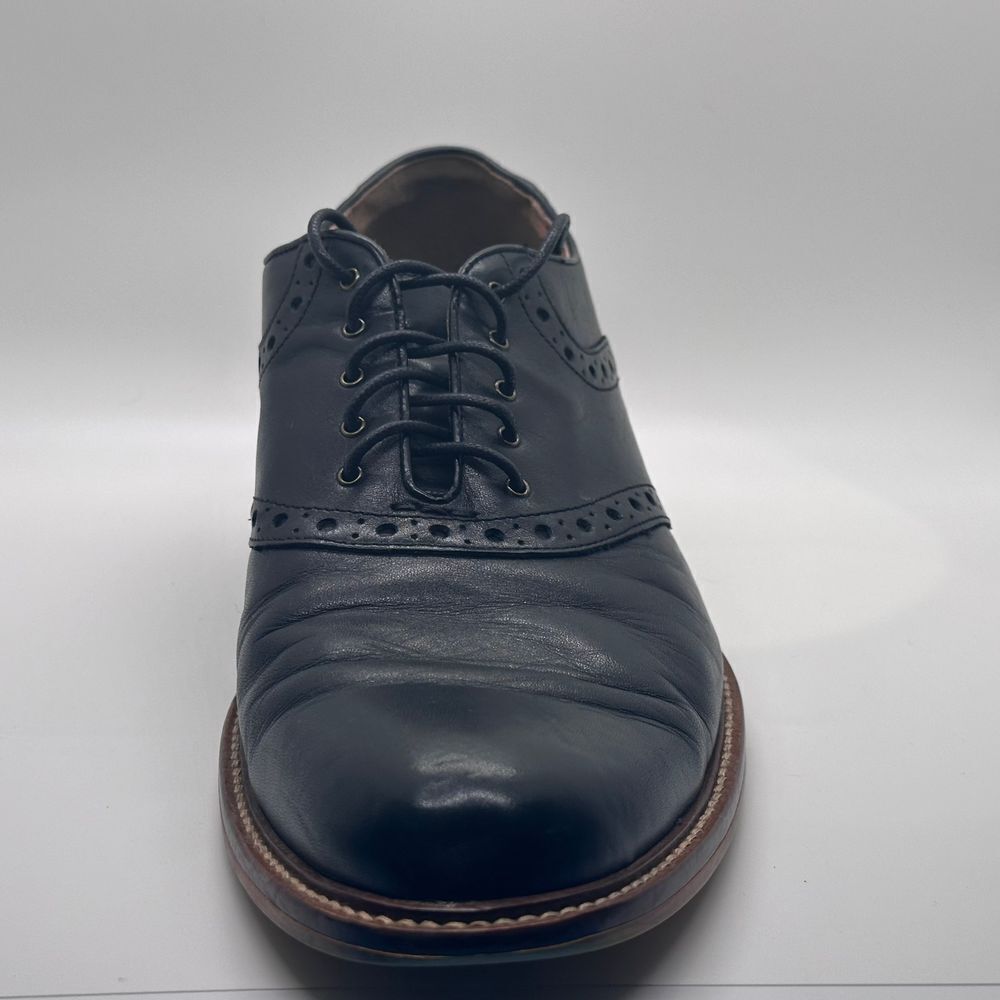 Aston Grey Collection Mens Tokyo Black Leather Oxford shoes Size 12 Pre Owned - Picture 4 of 13